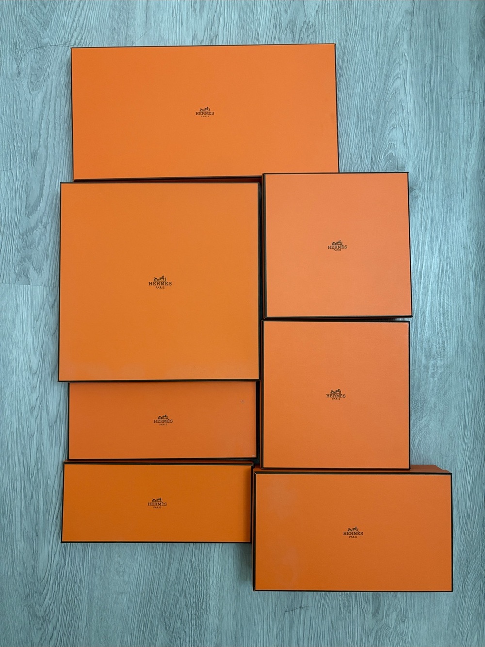 Hermès Orange Gift Box Set - Large Sized (Lot of 7)